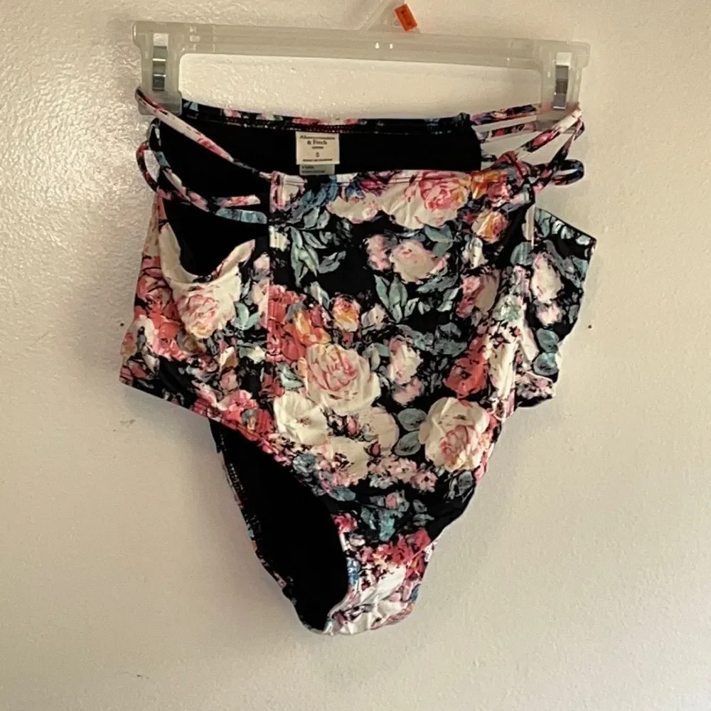 ABERCROMBIE & FITCH SWIM SIZE SMALL BEAUTIFUL FLORAL BIKINI BOTTOMS